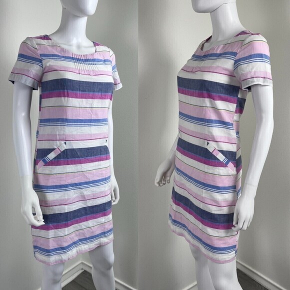 Joules Size 2 Henrietta Pink Cotton Linen Sheath Mini NEW Dress Party Minimalist - Picture 3 of 9